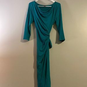 Ann Taylor teal wrap dress size m